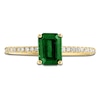 Thumbnail Image 3 of LALI Jewels Octagon-Cut Natural Emerald & Diamond Engagement Ring 1/10 ct tw 14K Yellow Gold