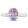 Thumbnail Image 2 of LALI Jewels Oval-Cut Natural Light Amethyst & Diamond Engagement Ring 1/5 ct tw 14K White Gold