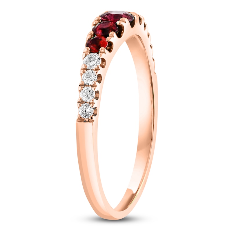 Main Image 2 of LALI Jewels Natural Ruby & Diamond Anniversary Ring 1/6 ct tw 14K Rose Gold