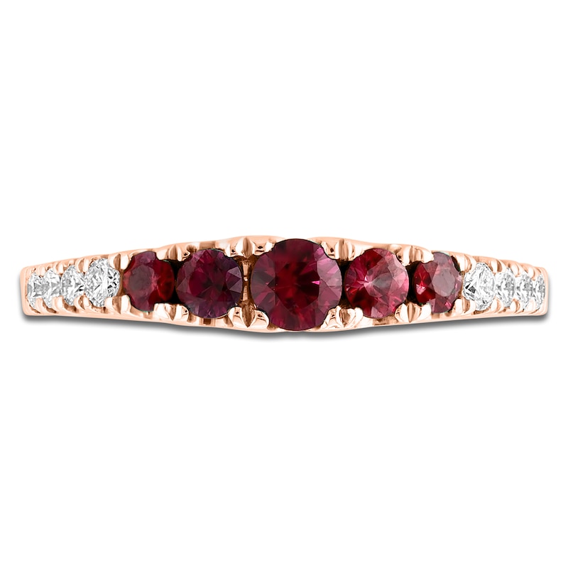 Main Image 3 of LALI Jewels Natural Ruby & Diamond Anniversary Ring 1/6 ct tw 14K Rose Gold