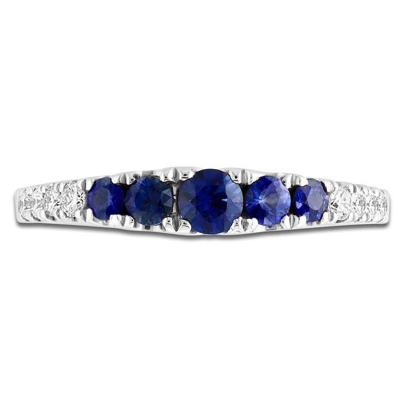 Main Image 3 of LALI Jewels Natural Blue Sapphire & Diamond Anniversary Ring 1/6 ct tw 14K White Gold