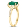 Thumbnail Image 1 of LALI Jewels Rectangle-Cut Natural Emerald & Diamond Halo Engagement Ring 3/8 ct tw 14K Yellow Gold