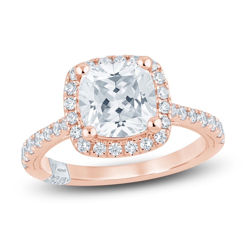 Pnina Tornai Lab-Created Cushion-Cut Diamond Engagement Ring 2-1/2 ct tw 14K Rose Gold
