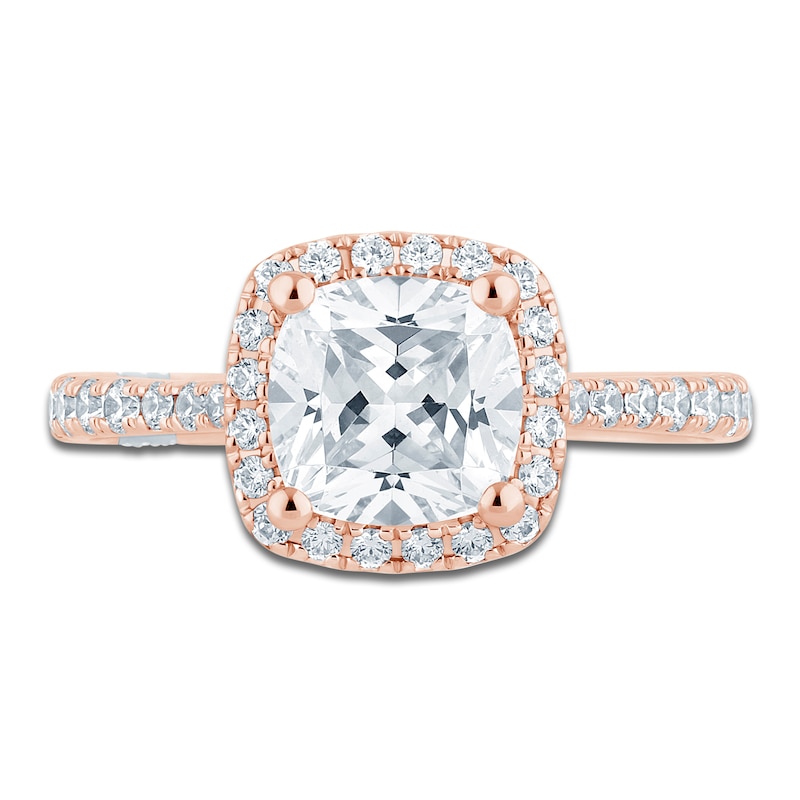 Pnina Tornai Lab-Created Cushion-Cut Diamond Engagement Ring 2-1/2 ct tw 14K Rose Gold