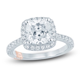 Pnina Tornai Lab-Created Cushion-Cut Diamond Engagement Ring 2-1/2 ct tw 14K White Gold