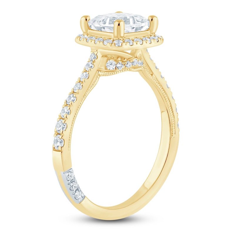 Pnina Tornai Lab-Created Cushion-Cut Diamond Engagement Ring 2-1/2 ct tw 14K Yellow Gold