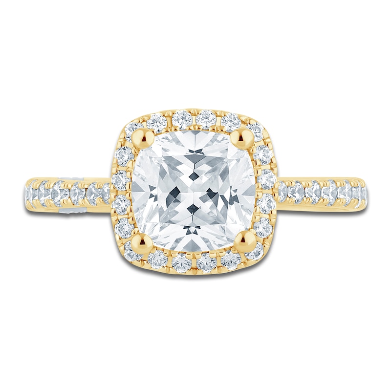 Pnina Tornai Lab-Created Cushion-Cut Diamond Engagement Ring 2-1/2 ct tw 14K Yellow Gold