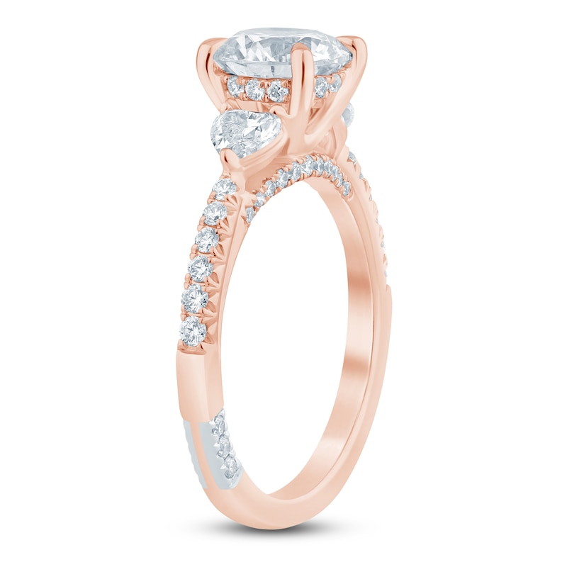 Pnina Tornai Lab-Created Round-Cut Diamond Engagement Ring 2-1/4 ct tw 14K Rose Gold