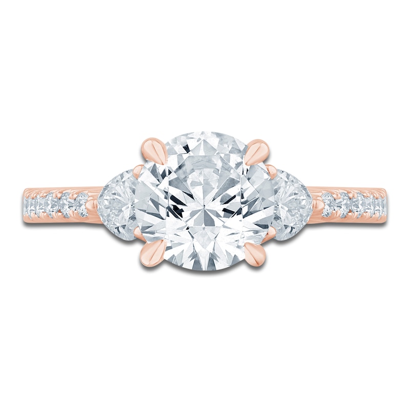 Pnina Tornai Lab-Created Round-Cut Diamond Engagement Ring 2-1/4 ct tw 14K Rose Gold