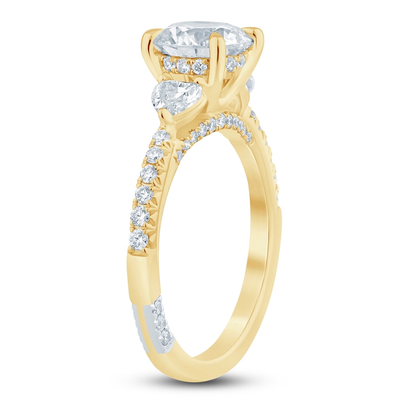 Pnina Tornai Lab-Created Round-Cut Diamond Engagement Ring 2-1/4 ct tw 14K Yellow Gold