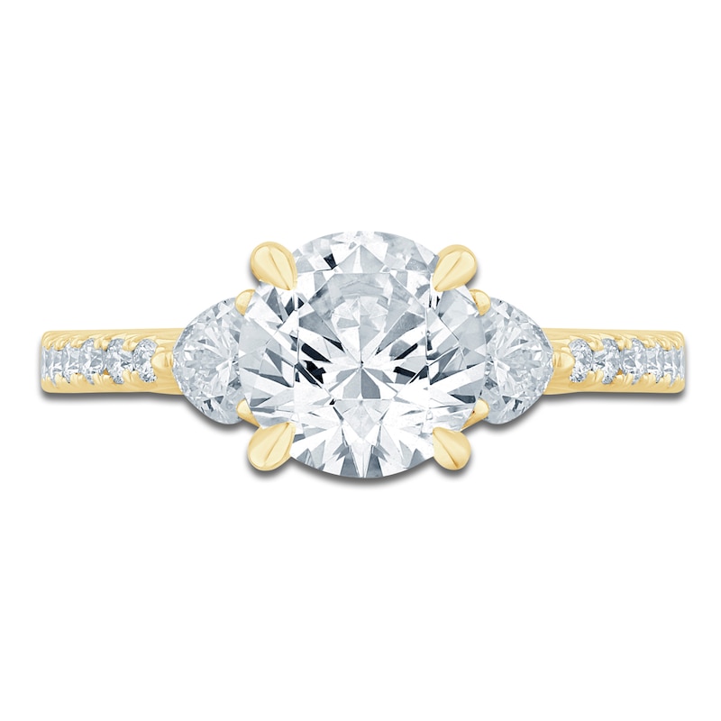 Pnina Tornai Lab-Created Round-Cut Diamond Engagement Ring 2-1/4 ct tw 14K Yellow Gold