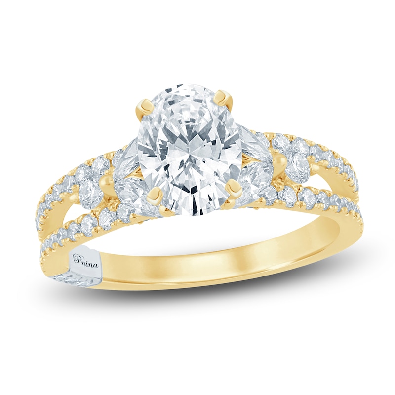 Main Image 1 of Pnina Tornai Lab-Created Oval-Cut Diamond Engagement Ring 2-1/4 ct tw 14K Yellow Gold