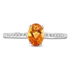 Thumbnail Image 2 of LALI Jewels Oval-Cut Natural Citrine & Diamond Engagement Ring 1/10 ct tw 14K White Gold