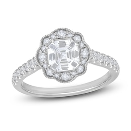 Brilliant Moments Mosaic Multi-Diamond Engagement Ring 1 ct tw 14K White Gold