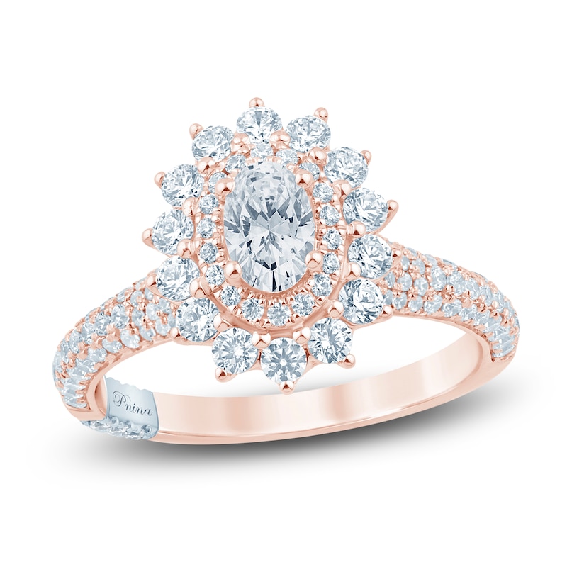 Main Image 1 of Pnina Tornai Oval-Cut Diamond Starburst Halo Engagement Ring 1-1/2 ct tw 14K Rose Gold