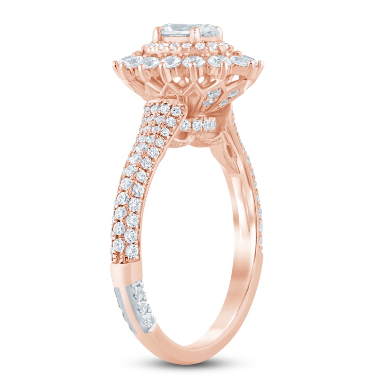 Main Image 2 of Pnina Tornai Oval-Cut Diamond Starburst Halo Engagement Ring 1-1/2 ct tw 14K Rose Gold