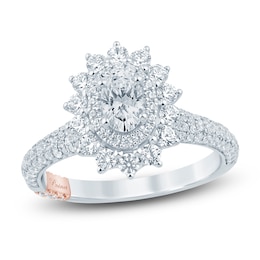 Pnina Tornai Oval-Cut Diamond Starburst Halo Engagement Ring 1-1/2 ct tw 14K White Gold