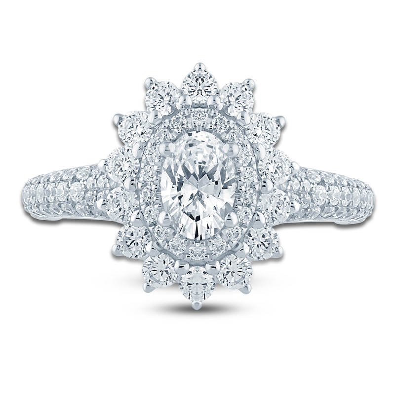 Main Image 3 of Pnina Tornai Oval-Cut Diamond Starburst Halo Engagement Ring 1-1/2 ct tw 14K White Gold