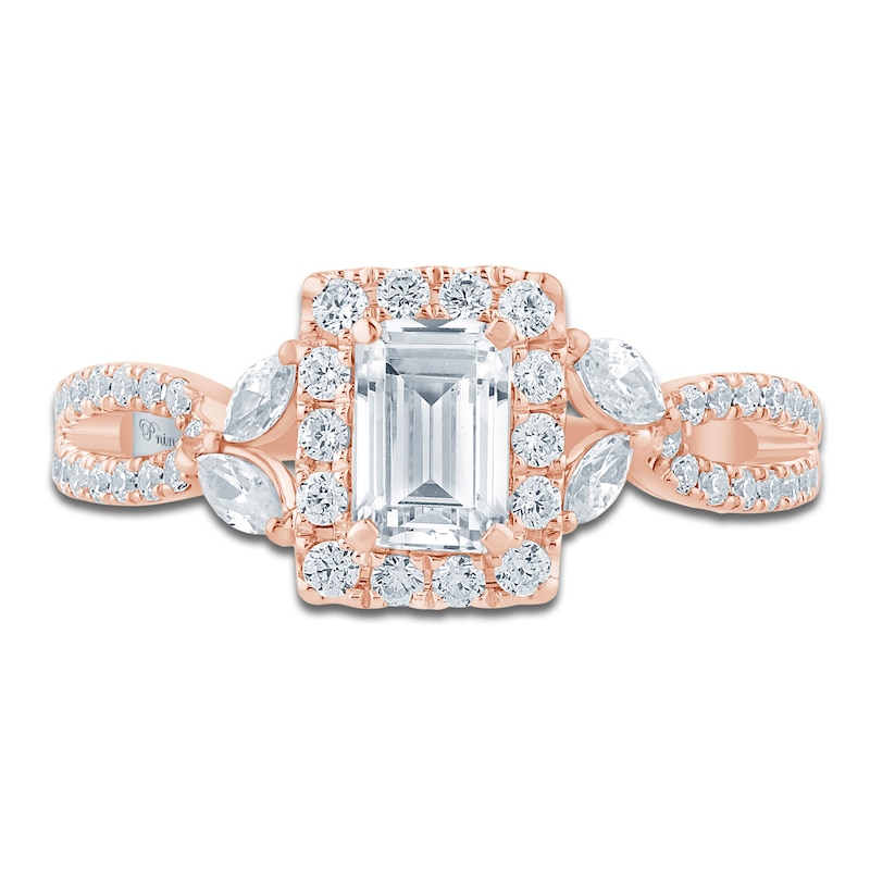 Main Image 3 of Pnina Tornai Emerald-Cut Diamond Halo Engagement Ring 1 ct tw 14K Rose Gold