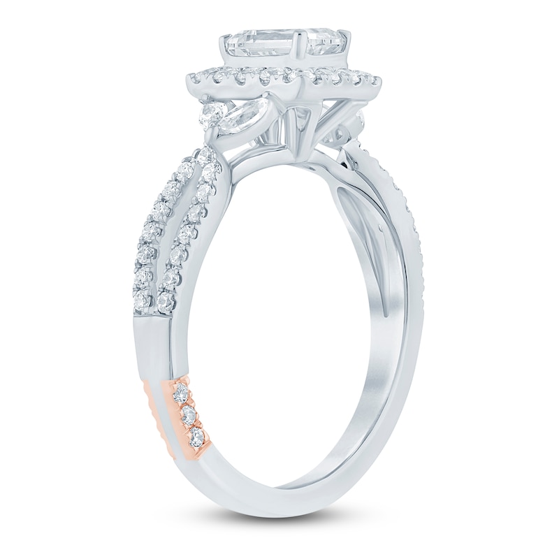 Pnina Tornai Emerald-Cut Diamond Halo Engagement Ring 1 ct tw 14K White Gold