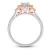 Thumbnail Image 3 of Brilliant Moments Multi-Diamond Halo Engagement Ring 1/2 ct tw 14K Two-Tone Gold