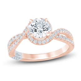 Pnina Tornai Round-Cut Lab-Created Diamond Engagement Ring 1-1/2 ct tw 14K Rose Gold