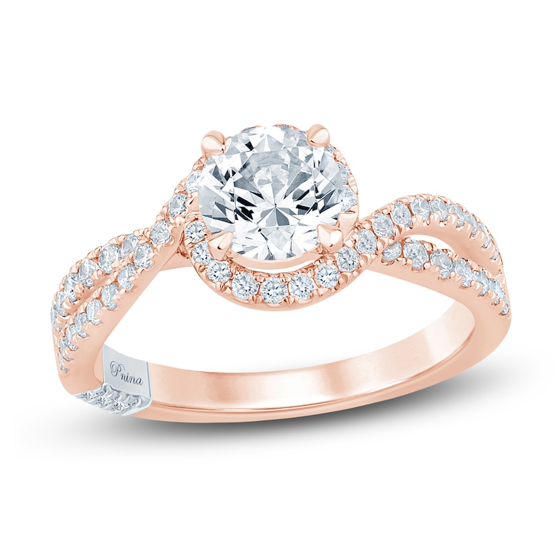 Main Image 1 of Pnina Tornai Round-Cut Lab-Created Diamond Engagement Ring 1-1/2 ct tw 14K Rose Gold