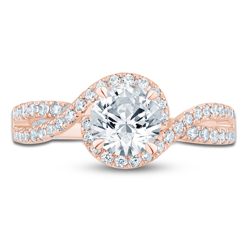 Main Image 3 of Pnina Tornai Round-Cut Lab-Created Diamond Engagement Ring 1-1/2 ct tw 14K Rose Gold