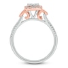 Thumbnail Image 3 of Brilliant Moments Multi-Diamond Cushion Halo Engagement Ring 1/2 ct tw 14K Two-Tone Gold