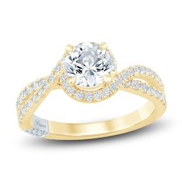 Pnina Tornai Round-Cut Lab-Created Diamond Engagement Ring 1-1/2 ct tw 14K Yellow Gold