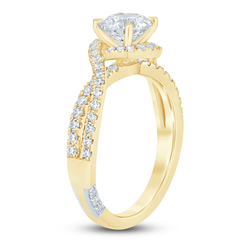Pnina Tornai Round-Cut Lab-Created Diamond Engagement Ring 1-1/2 ct tw 14K Yellow Gold