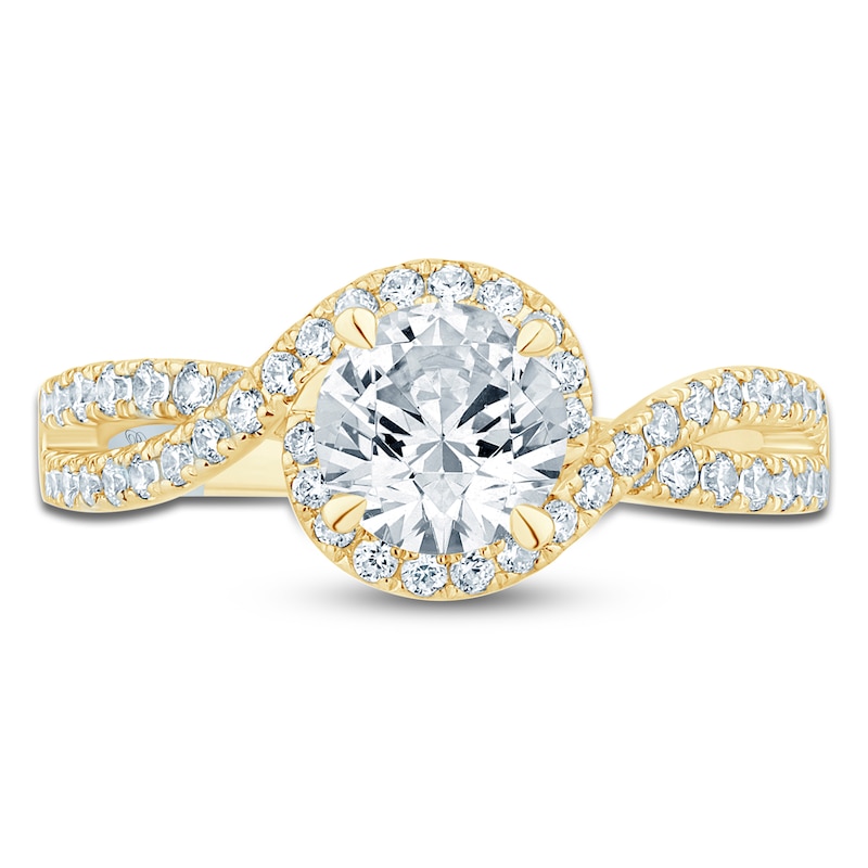 Pnina Tornai Round-Cut Lab-Created Diamond Engagement Ring 1-1/2 ct tw 14K Yellow Gold