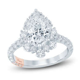 Pnina Tornai Lab-Created Diamond Pear-Shaped Halo Engagement Ring 2-1/2 ct tw 14K White Gold