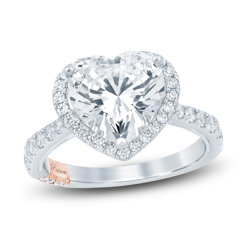 Pnina Tornai Lab-Created Diamond Heart-Shaped Engagement Ring 3-5/8 ct tw 14K White Gold