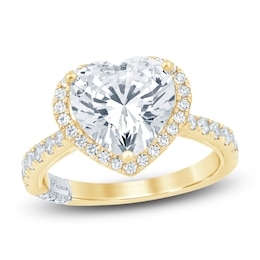 Pnina Tornai Lab-Created Diamond Heart-Shaped Engagement Ring 3-5/8 ct tw 14K Yellow Gold