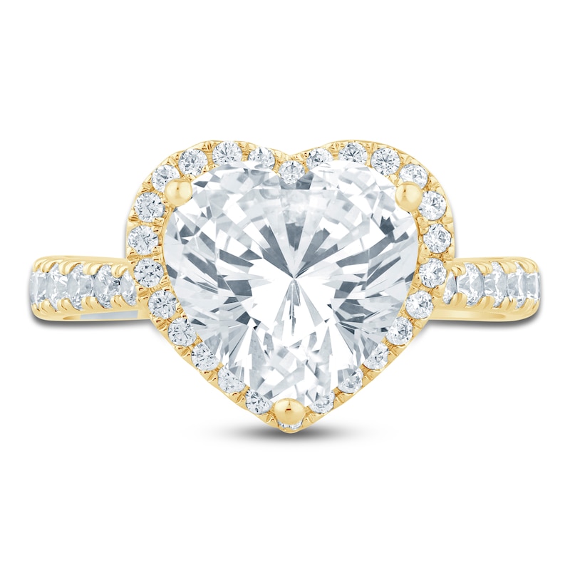 Pnina Tornai Lab-Created Diamond Heart-Shaped Engagement Ring 3-5/8 ct tw 14K Yellow Gold