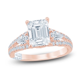 Pnina Tornai Lab-Created Diamond Emerald-Cut Engagement Ring 3 ct tw 14K Rose Gold