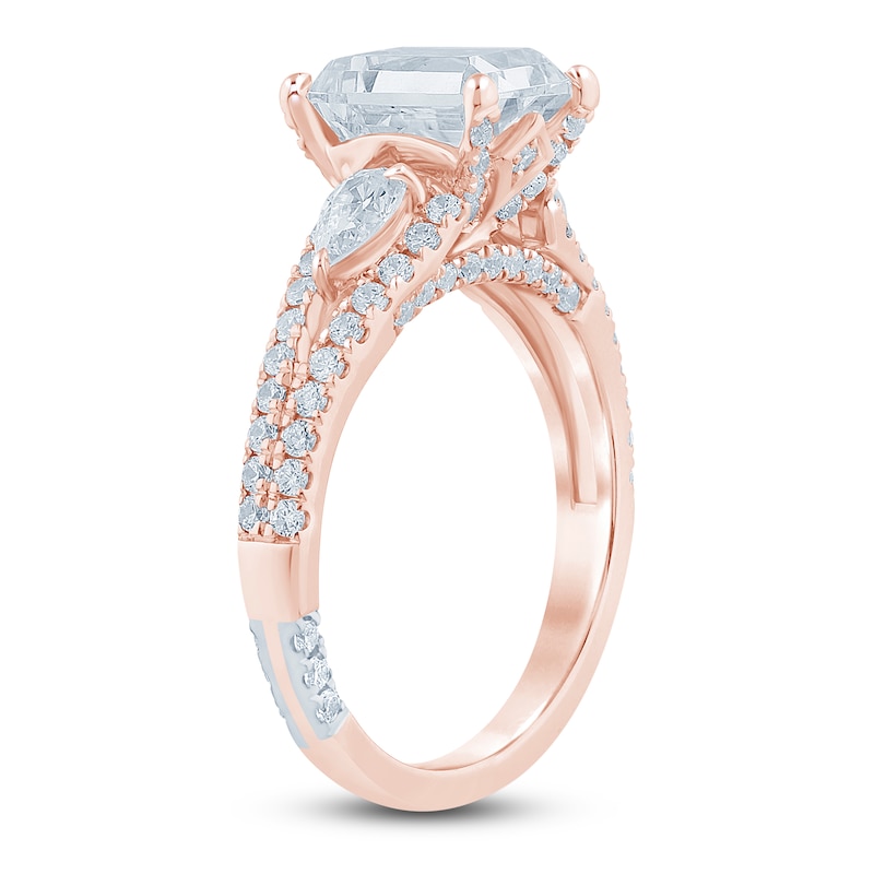 Main Image 2 of Pnina Tornai Lab-Created Diamond Emerald-Cut Engagement Ring 3 ct tw 14K Rose Gold