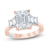Thumbnail Image 0 of Pnina Tornai Lab-Created Diamond Emerald & Trapezoid-Cut Three-Stone Engagement Ring 5-1/8 ct tw 14K Rose Gold