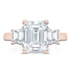 Thumbnail Image 2 of Pnina Tornai Lab-Created Diamond Emerald & Trapezoid-Cut Three-Stone Engagement Ring 5-1/8 ct tw 14K Rose Gold