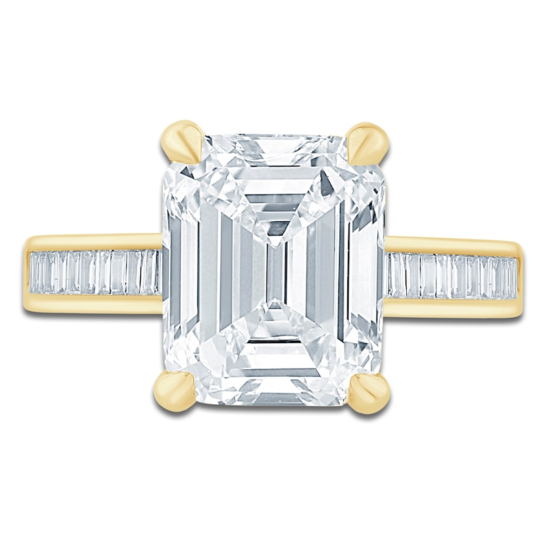 Main Image 3 of Pnina Tornai Lab-Created Diamond Emerald-Cut Engagement Ring 5-5/8 ct tw 14K Yellow Gold