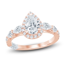 Pnina Tornai Pear-Shaped Lab-Created Diamond Engagement Ring 2 ct tw 14K Rose Gold