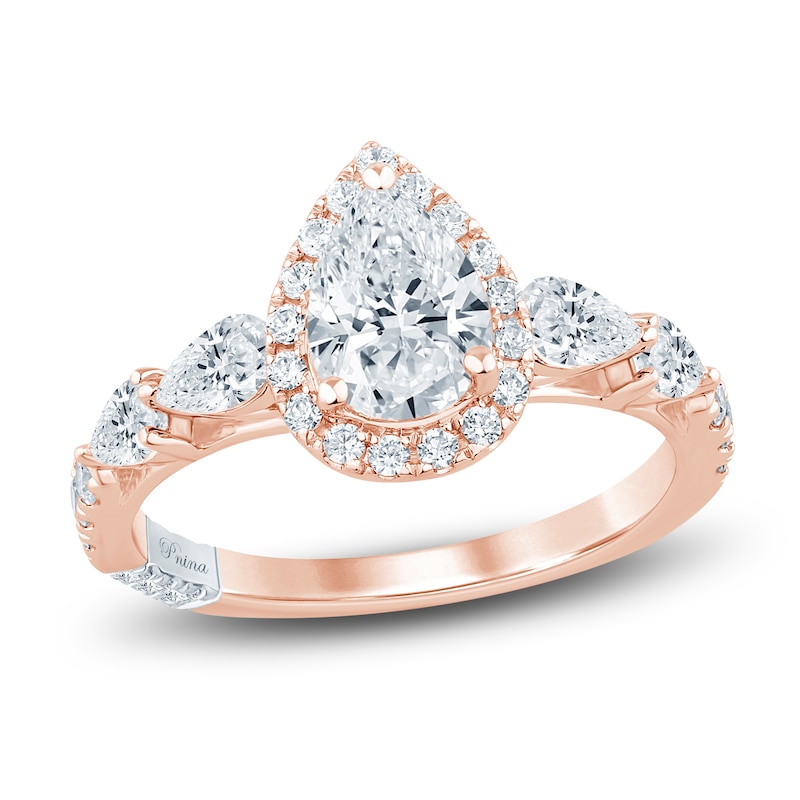 Pnina Tornai Pear-Shaped Lab-Created Diamond Engagement Ring 2 ct tw 14K Rose Gold