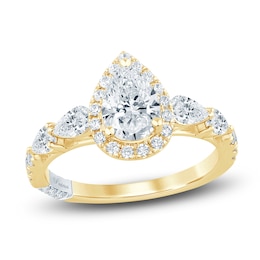 Pnina Tornai Pear-Shaped Lab-Created Engagement Ring 2 ct tw 14K Yellow Gold