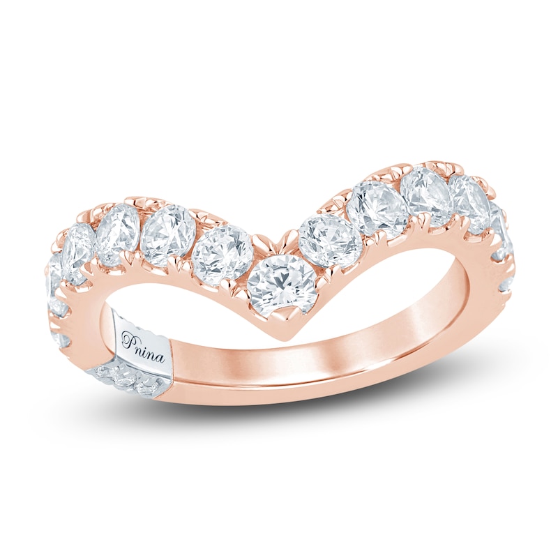 Main Image 1 of Pnina Tornai Lab-Created Diamond Chevron Anniversary Band 1-1/2 ct tw Round 14K Rose Gold