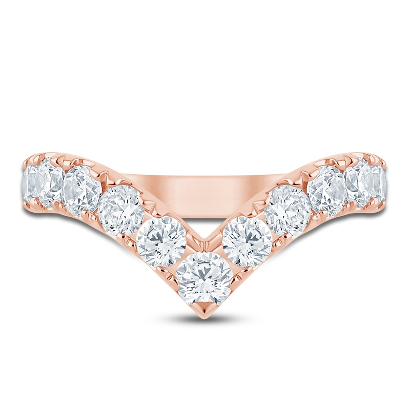 Main Image 3 of Pnina Tornai Lab-Created Diamond Chevron Anniversary Band 1-1/2 ct tw Round 14K Rose Gold