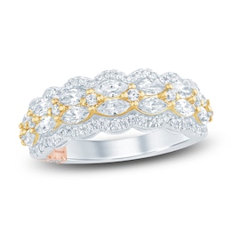 Pnina Tornai Marquise & Round-Cut Lab-Created Diamond Anniversary Ring 1-1/2 ct tw 14K Two-Tone Gold