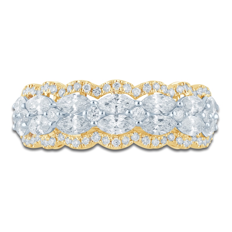 Main Image 3 of Pnina Tornai Marquise & Round-Cut Lab-Created Diamond Anniversary Ring 1-1/2 ct tw 14K Two-Tone Gold