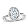 Thumbnail Image 0 of Lab-Created Oval-Cut Diamond Solitaire Rope Twist Engagement Ring 1-1/2 ct tw 18K White Gold