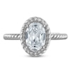 Thumbnail Image 2 of Lab-Created Oval-Cut Diamond Solitaire Rope Twist Engagement Ring 1-1/2 ct tw 18K White Gold